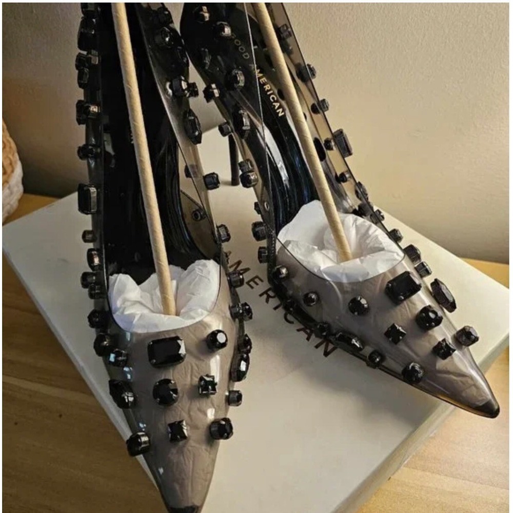 Good American Diamonds Forever Smoke Heel Shoes Sz 12 New W Box/Dust Bag RV $250 - Picture 8 of 8